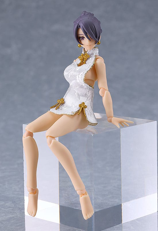 Female Body (Mika) - Mini Skirt Chinese Dress Outfit (White) - Max Factory - Image 5