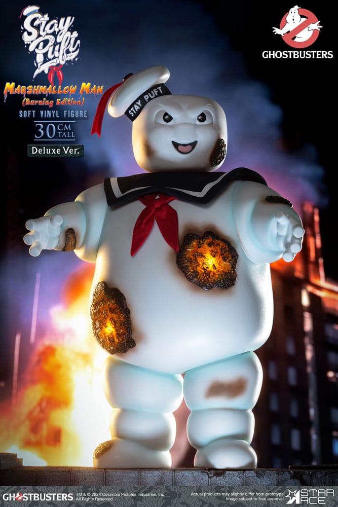 Ghostbusters Soft Vinyl Statue Stay Puft Marshmallow Man Burnign Edition Deluxe Version