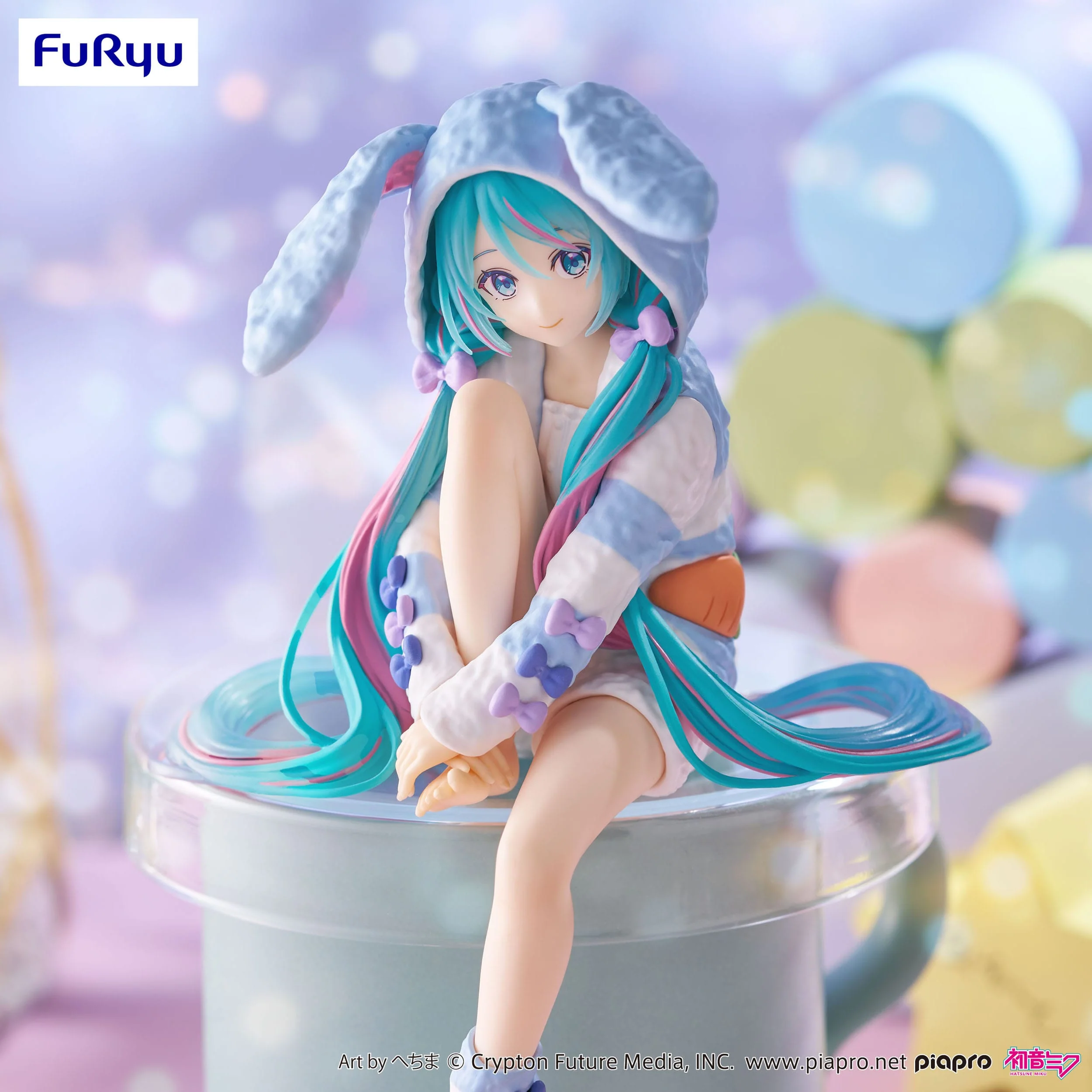 Hatsune Miku Rabbit Ear Hood Pajama Blue Color Ver. Furyu - Image 3