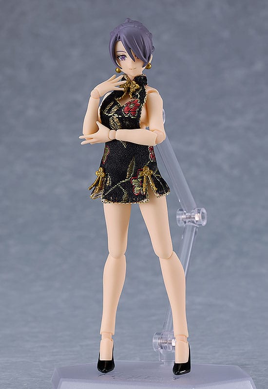 Female Body (Mika) - Mini Skirt Chinese Dress Outfit (Black) - Max Factory - Image 2