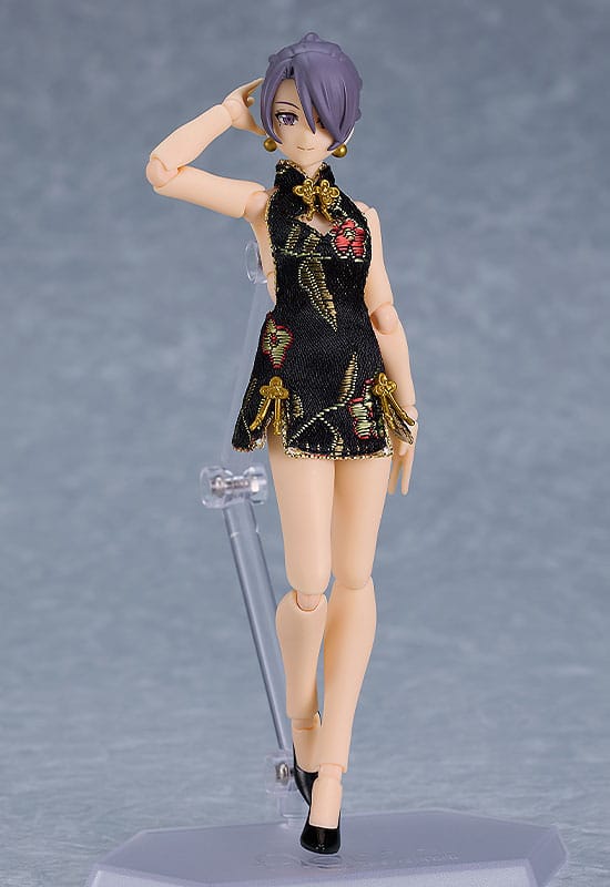 Female Body (Mika) - Mini Skirt Chinese Dress Outfit (Black) - Max Factory - Image 3