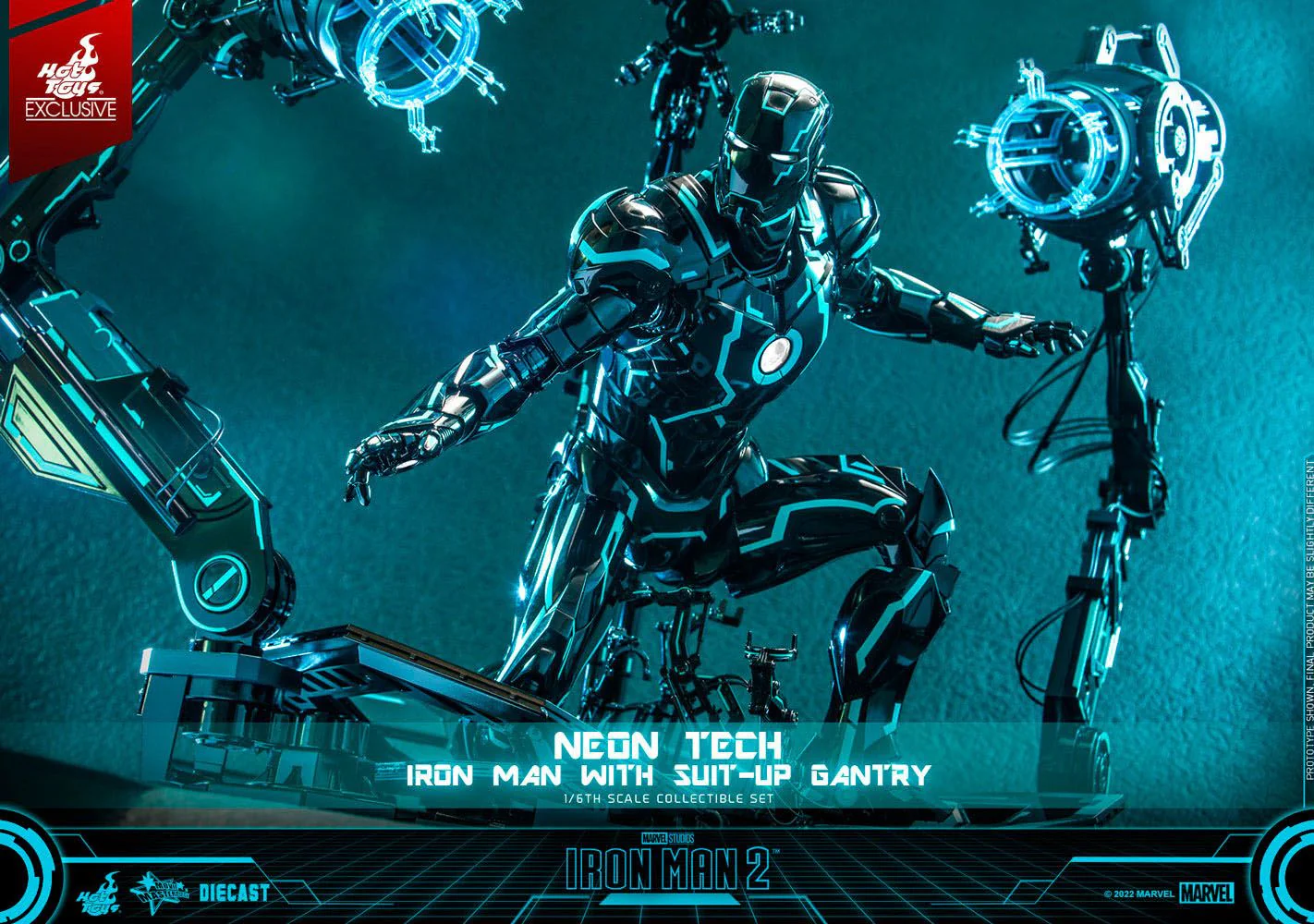 Neon Tech Iron Man mit Suit-Up Gantry Hot Toys - Image 11