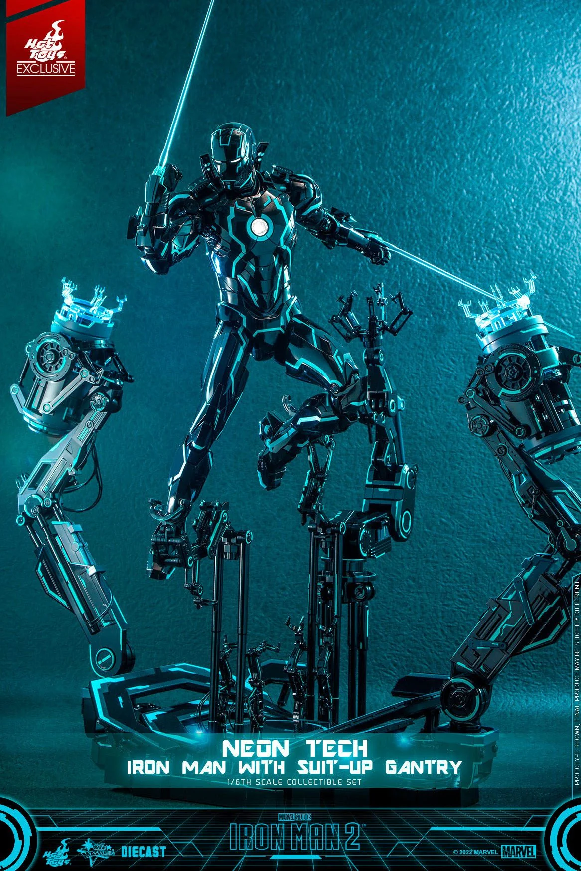 Neon Tech Iron Man mit Suit-Up Gantry Hot Toys - Image 2