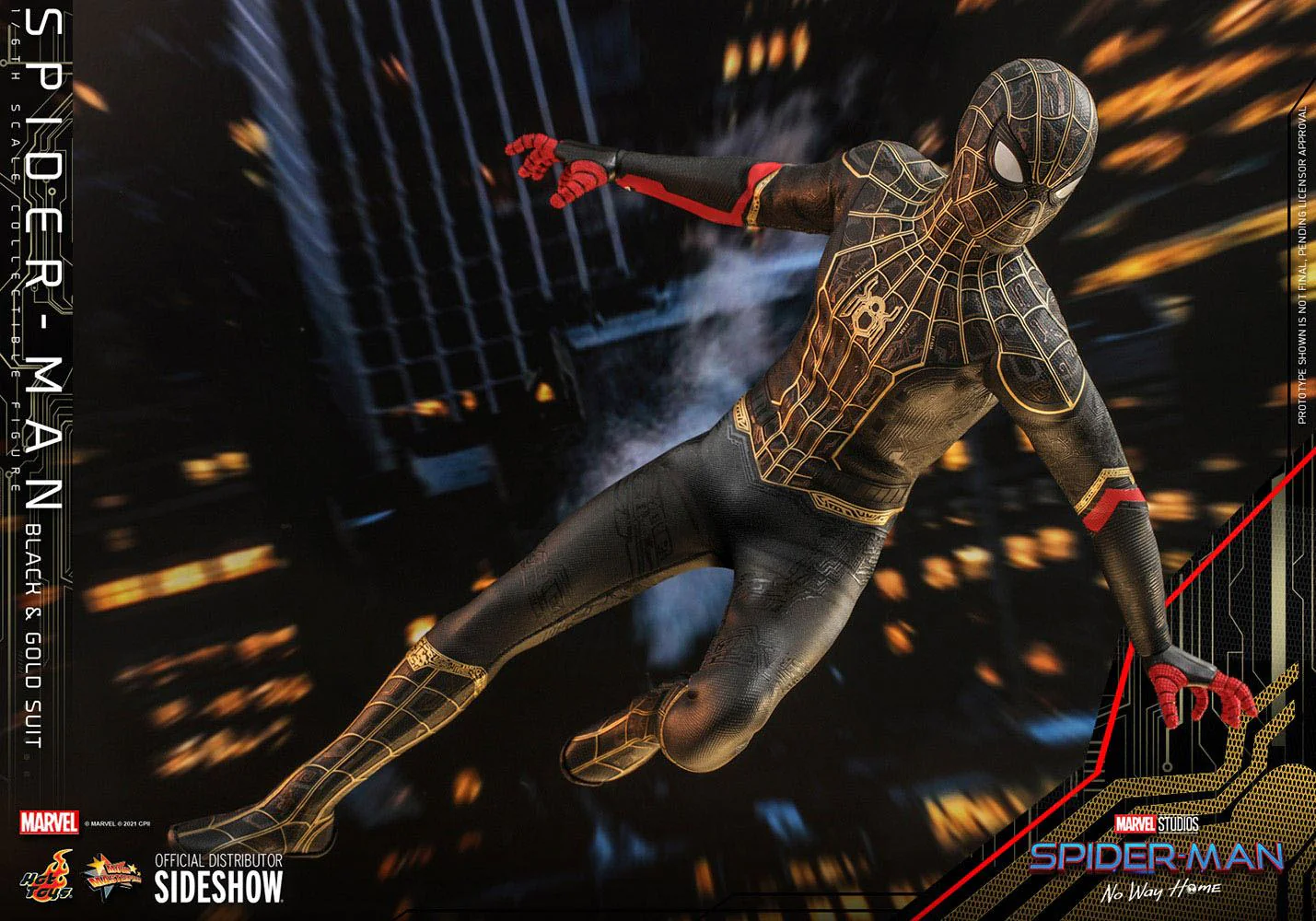 Spider-Man (Black & Gold Suit) Masterpiece Hot Toys - Image 12