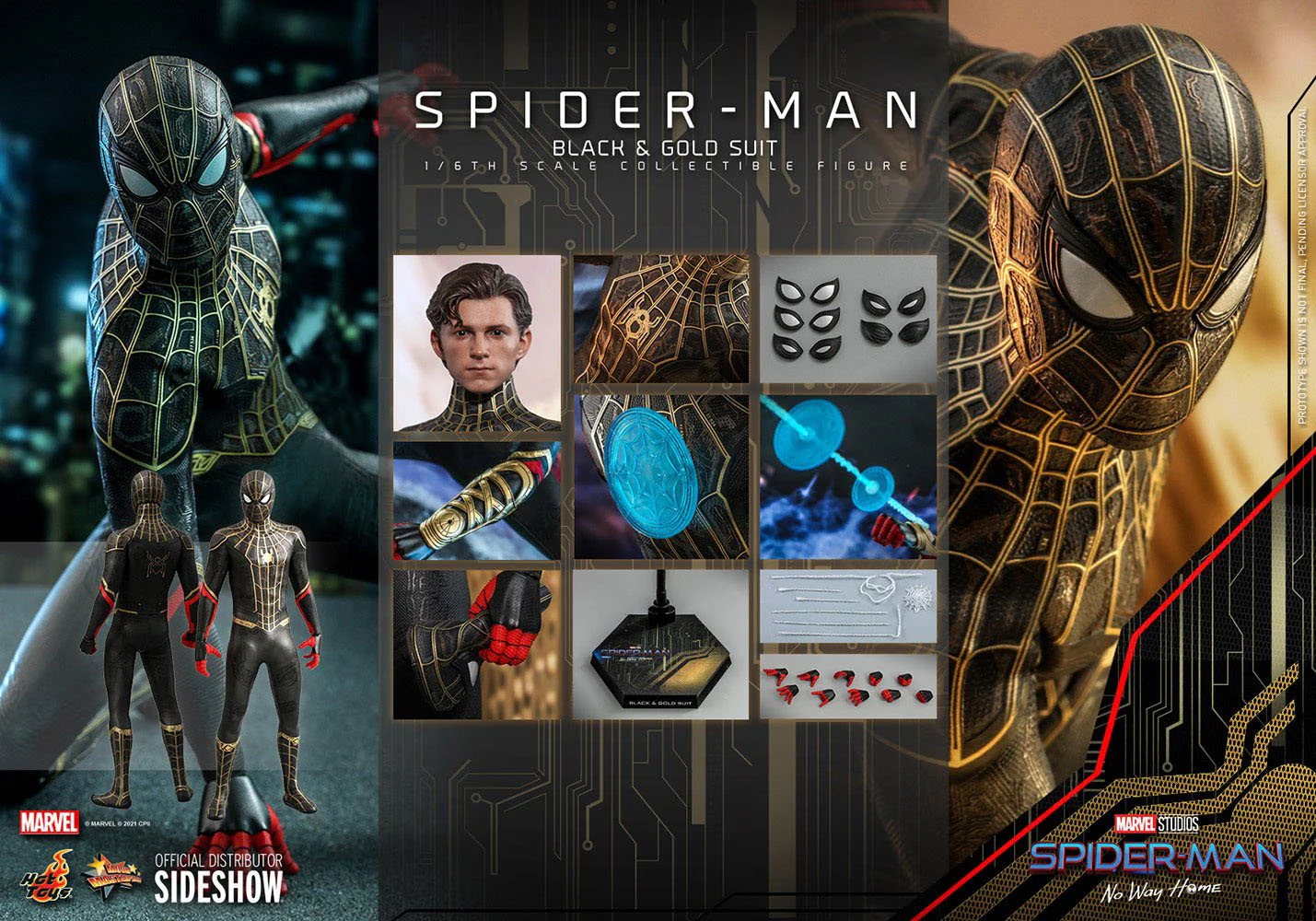 Spider-Man (Black & Gold Suit) Masterpiece Hot Toys - Image 19