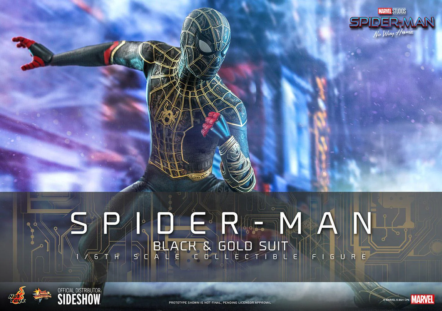 Spider-Man (Black & Gold Suit) Masterpiece Hot Toys - Image 2
