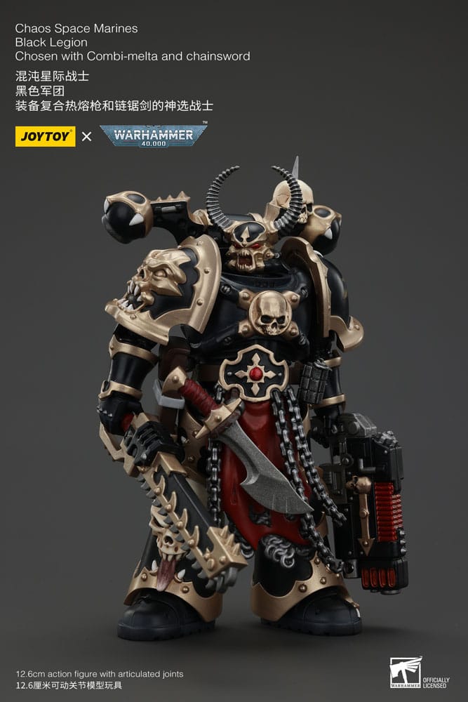 Warhammer 40k Actionfigur Chaos Space Marines Black Legion Chosen with Combi-melta and chainsword - Image 3